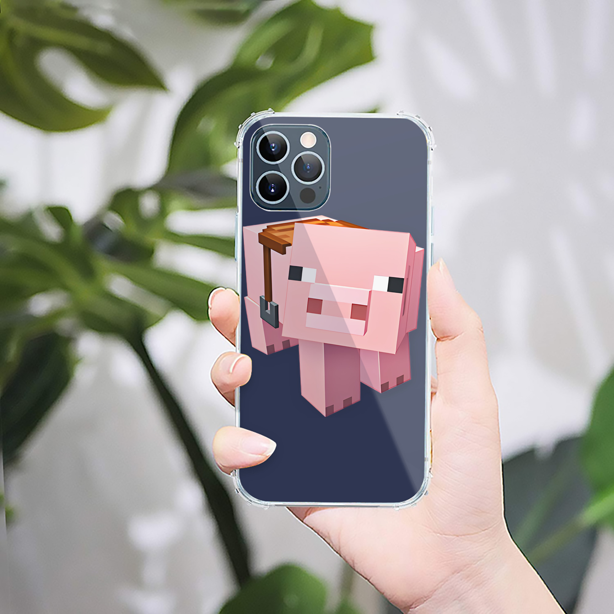 （画像用） マインクラフト ブロックの世界 Minecraft MC Block world 【iPhone 12シリーズ対応】透明スマホケース（クリアソフトケース）